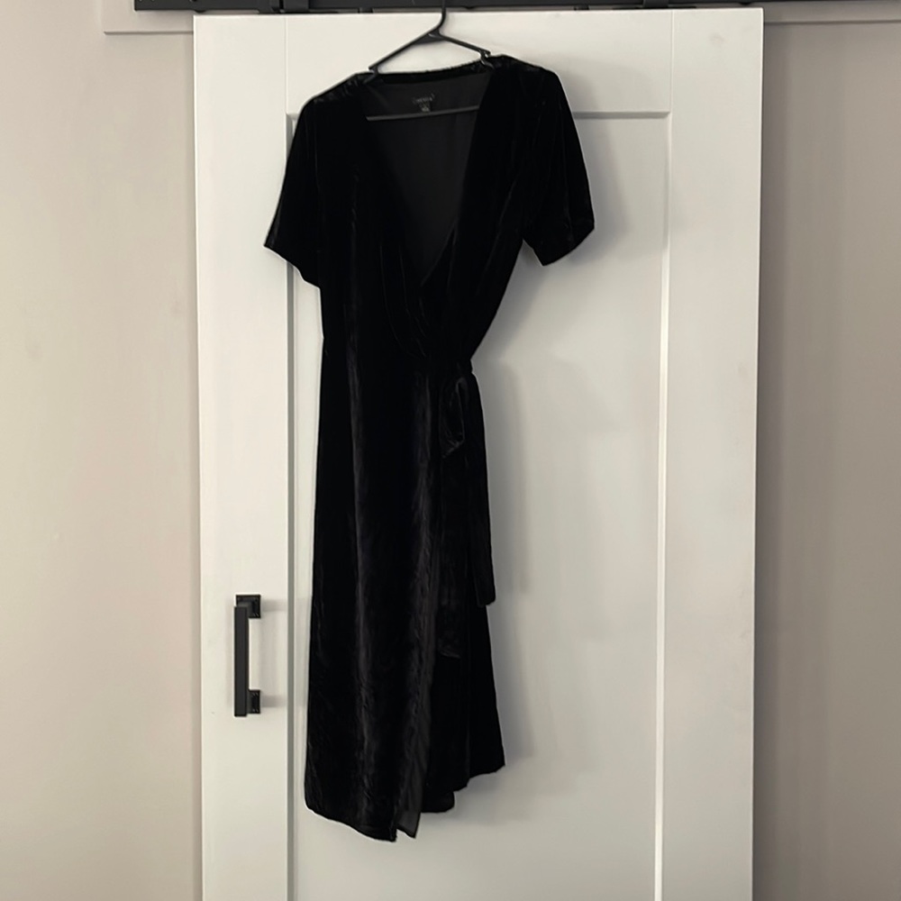 Black Velvet Wrap Dress